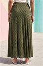 Khaki Polka Dot Midi Skirt, Image 3 of 4