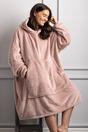Pink Extra Long Soft Fleece Oversized Snoodie, Image 3 of 4
