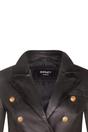 Black Leather Military Blazer Jacket-Newent, Image 4 of 4