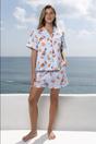 Sky Blue The Night Store Sky Blue Spritz Cotton Pyjama Short Set, Image 2 of 8