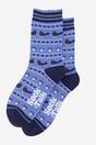 Blue Fair Isle Blackbirds Bamboo Socks - Blue, Image 2 of 4
