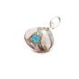 Silver Sterling Silver Round Bezel Opal & Turquoise Crystal Charm Pendant, Image 1 of 1