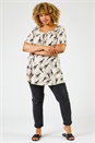 Natural  Curve Animal Print Square Neck Tunic Top, Image 3 of 5