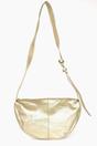 Gold Metallic Leather Half Moon Crossbody Bag, Image 1 of 2