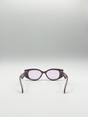 Purple Oval Rectangular Vintage Sunglasses in Purple, Image 5 of 6