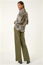Grey Patchwork Print Stretch Top, Image 3 of 5