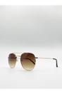 Gold Double Bridge Metal Sunglasses, Image 2 of 4
