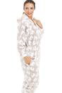 Beige Supersoft Cuddle Fleece Bear Print Hooded Onesie, Image 3 of 4