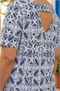 Blue Curve Geo Stretch Jersey Tunic Top, Image 4 of 4