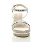 Silver Mid Wedge Studded Flatform Sandals Espadrilles, Image 6 of 6