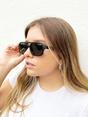 Black Navigator Retro Style Plastic Frame Sunglasses, Image 5 of 6