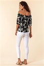  Palm Leaf Print Bardot Top, Image 2 of 4