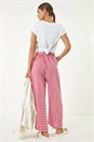 Red Gingham Tie Waist Cropped Trouser , Image 2 of 6