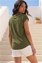 Olive Stretch Cotton Jersey T-Shirt, Image 2 of 4