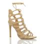 Natural Lace Up Strappy High Heeled Sandals, Image 1 of 6
