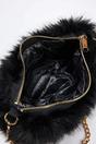 Black Faux Fur Chain Strap Crossbody Shoulder Bag, Image 3 of 4