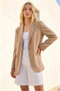 Camel Single Breasted Smart Blazer, Image 1 of 4