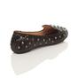 Black Studded Glitter Loafers Ballet Flats, Image 4 of 5