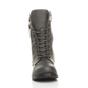 Grey AJVANI Grey Lace Up Zips Military Biker Ankle Boots, Image 6 of 6