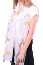 Light Pink Crane Bird Tasselled Lightweight Scarf, Image 3 of 3