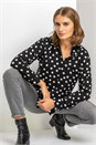 Black Spot Print Buttoned Shirt, Image 5 of 5