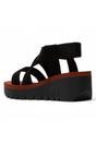 Black Womens Casual Wedge Sandals -YABI922FLY, Image 2 of 4