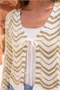 Ivory  Textured Shimmer Wave Shrug, Image 4 of 4