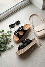 Black Isla Womens Sequin Platform Espadrille Sandals, Image 3 of 8