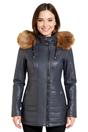 Blue Quilted Leather Parka Jacket-Bowen, Image 1 of 7