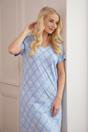 Blue Diamond Print Cotton Nightshirt, Image 3 of 6