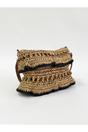 Natural Straw Shoulder Bag with Frill Detail, Image 1 of 4