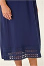 Navy  Curve Lace V-Neck Dress, Image 5 of 5