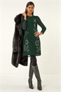 Green Premium Embellished Shift Dress, Image 2 of 5