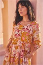 Amber Patchwork Smock V-Neck Dress, Image 4 of 4