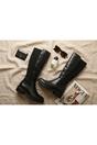 Black iKrush Black Aurelia Zip Up Knee High Boots, Image 8 of 8