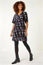 Black Lace Trim Floral Dress, Image 1 of 5