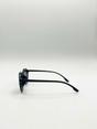 Black Classic Preppy Plastic Frame Sunglasses, Image 4 of 5