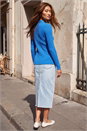Blue Cable Rib Knit Jumper, Image 3 of 4