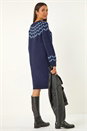 Navy  Chevron Print Jumper Dress, Image 3 of 5