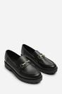 Black Aadhya Black Chunky Snaffle Trim Detail Loafers, Image 4 of 6