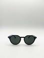 Black Classic Preppy Plastic Frame Sunglasses, Image 2 of 5