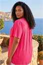 Pink Curve Shirred Yoke Top, Image 2 of 4