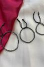 Silver Adjustable Black Beads Nazar Bracelet, Image 2 of 3