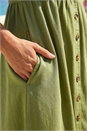 KHAKI Twill Button Down Midi Dress, Image 4 of 4