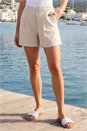 Stone Dusk Stripe Linen Blend Tailored Pocket Shorts, Image 2 of 5