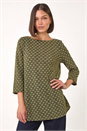 Khaki Metallic Textured Knit Tunic Top, Image 1 of 5