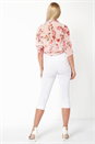 Light Pink Floral Print Chiffon Bolero, Image 3 of 4
