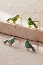 Gold Greenfinch Birds S925 Sterling Silver Stud Earrings, Image 1 of 2