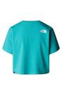 Aqua Simple Dome Cropped TShirt, Image 2 of 2