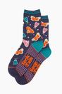 Navy Blue Night Flying Moths Bamboo Socks, Image 2 of 4